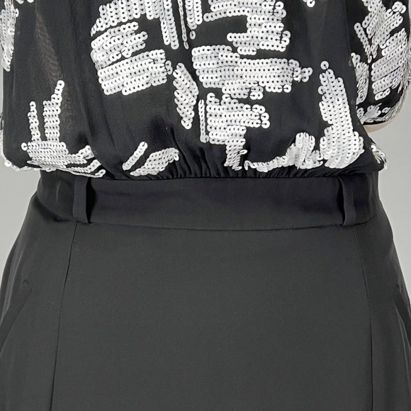 Malene Birger Silk Sequin Gown Maxi Cocktail Dress Black White size 36 US 6 - Picture 4 of 15